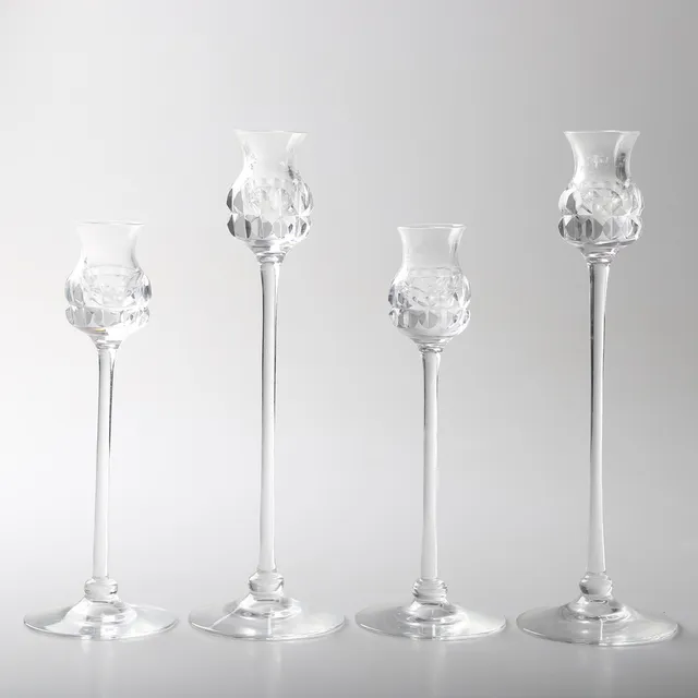 GÖRAN WÄRFF. Ljusstakar, 4 stycken, "Prince", glas, Kosta, signerade.