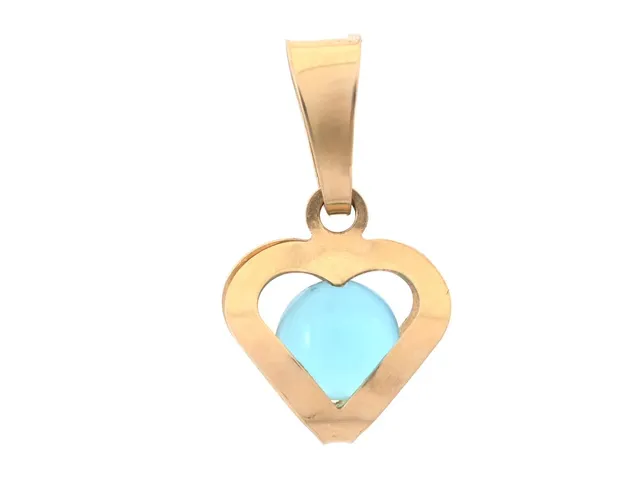 HÄNGE, 18K guld, blått glas, hjärta, höjd inkl. ögla 1,5 cm, vikt ca 0,5 g.