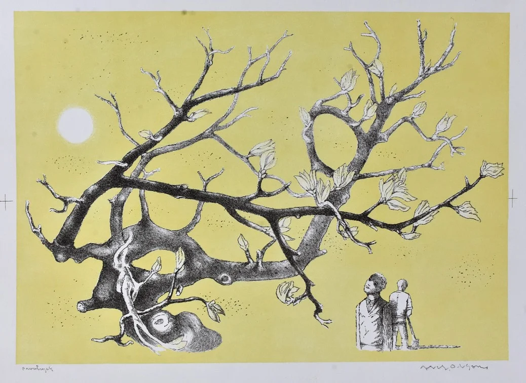 AXEL OLSON. Färglitografi. — Engravings & Prints — Halmstads Auktionskammare