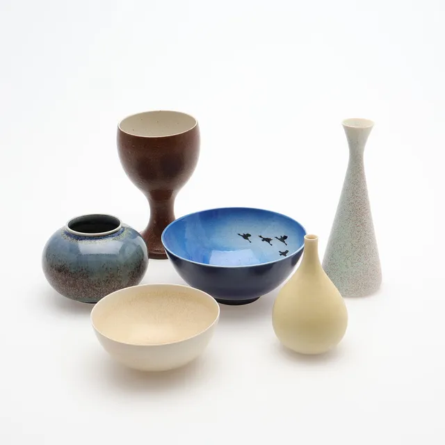 SVEN WEJSFELT. SEX ARBETEN, GLASERAT STENGODS, GUSTAVSBERG STUDIO 1981-1991.