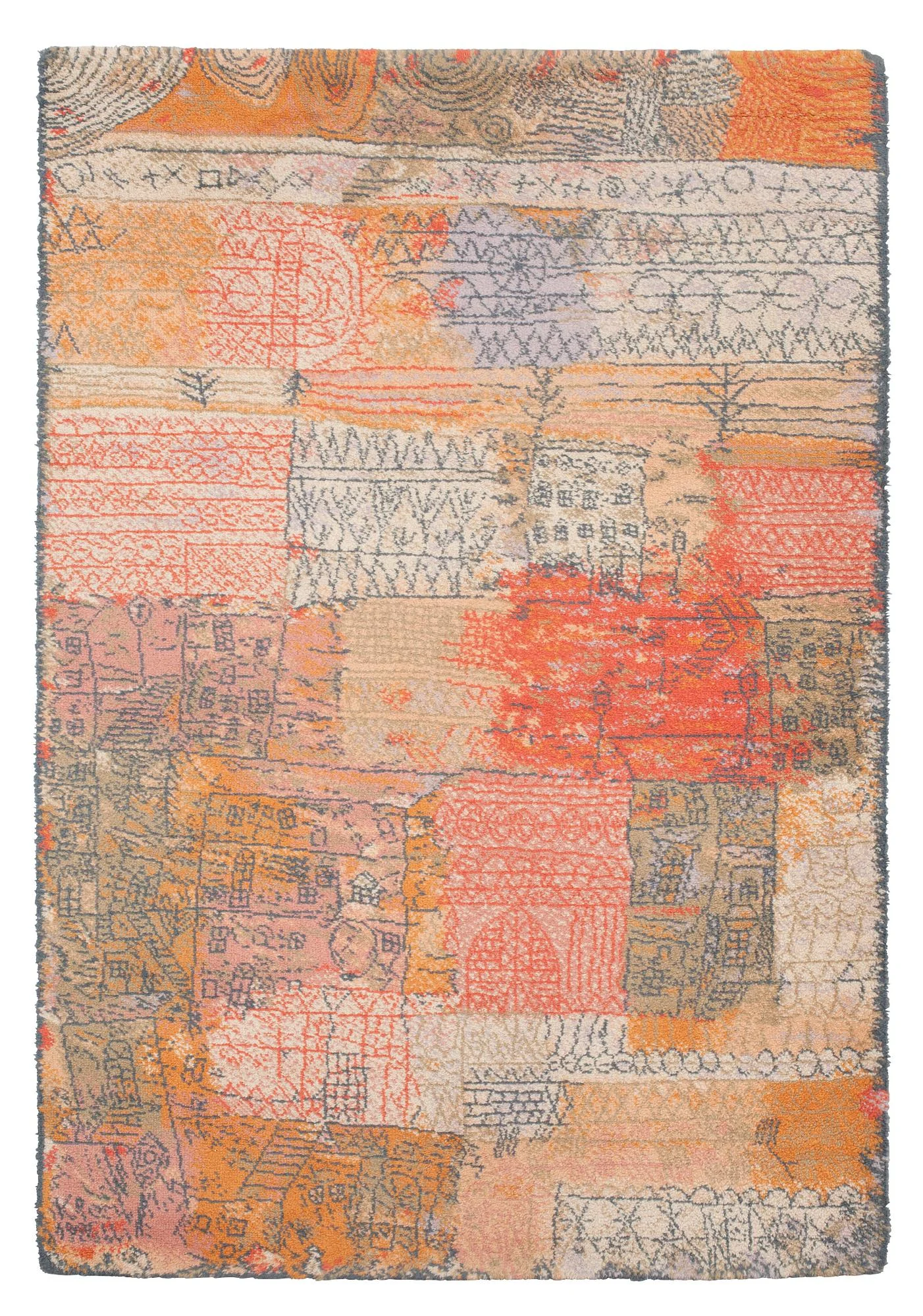 Paul Klee, MATTA, ”Florentinisches villenviertel”. Maskingjord flossa. 202 x 138 cm. Efter ett konstverk från 1926 av Paul Klee. — Bukowskis