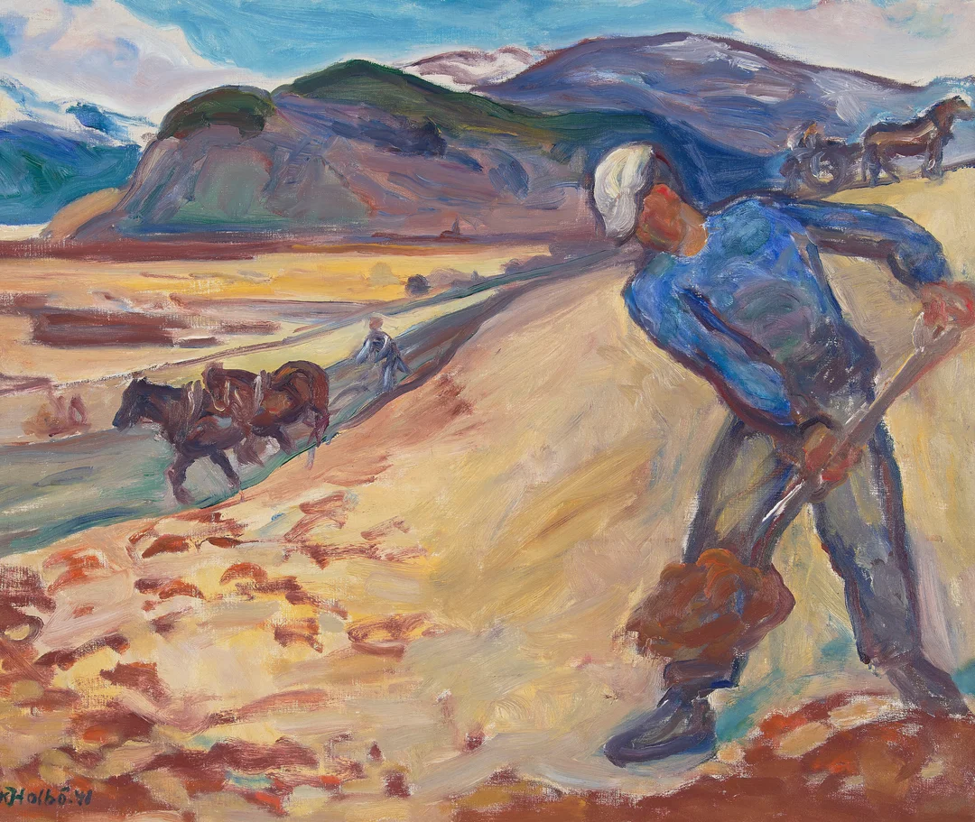 Holbø, Kristen — "Våronn, Vågå" 1941 — Kunst/Maleri — Blomqvist