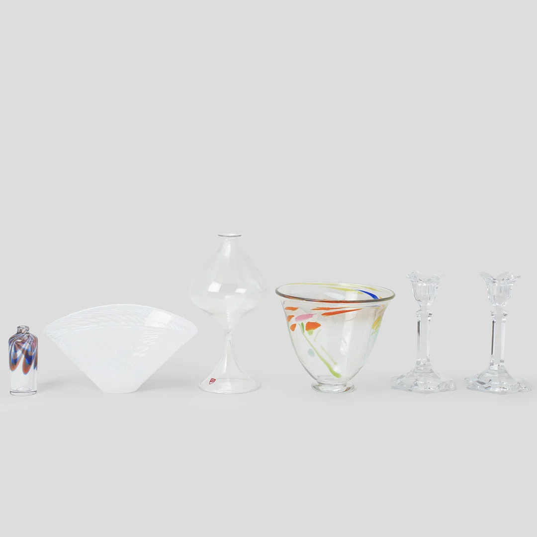 GLASFÖREMÅL, 6 delar,. — Art glass — Göteborgs Auktionsverk