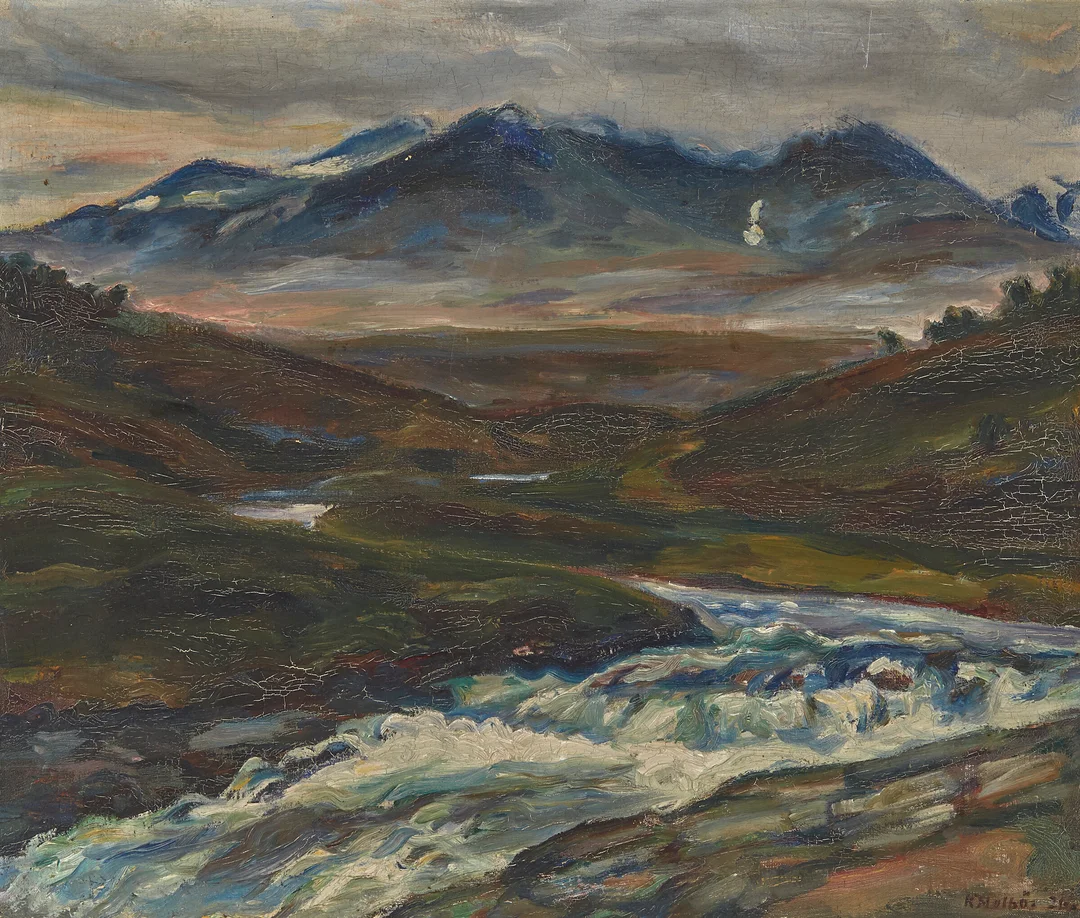 Holbø, Kristen — "Elvestryk (Mysusæter) — Kunst/Maleri — Blomqvist