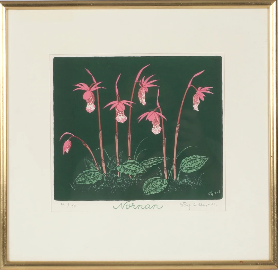 ROLF LIDBERG. "Nornan", litografi, signerad och numrerad. — Engravings & Prints — Stadsauktion Sundsvall