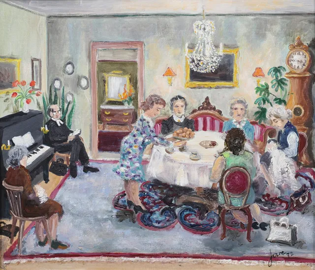 OVE JOHANNESSON. Kafferep, olja på duk, signerad och daterad.