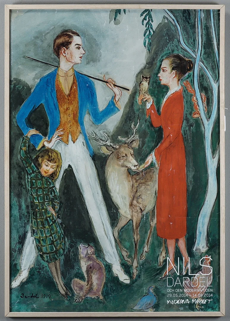 UTSTÄLLNINGSAFFISCH, Nils Dardel, Moderna Museet 2014. — Engravings & Prints — Karlstad Hammarö Auktionsverk