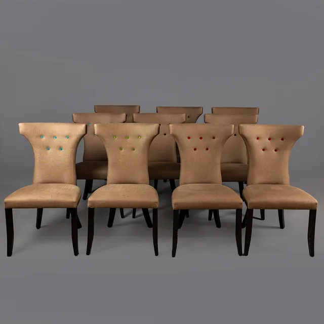 ATTRIBUTED TO WILLIAM YEOWARD HAMMERHEAD SIDE CHAIRS, A SET OF 10.