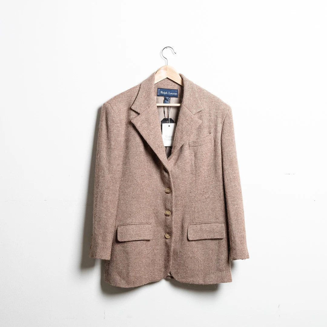 RALPH LAUREN, Kavaj i alpack och lammullstweed, storlek 10 (EU42). — Vintage & Designer Fashion — Stockholms Auktionsverk Helsingborg