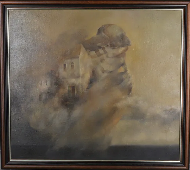 BARBARA BANDURKA. ( Polen 1948-2022), Olja på duk, figuralt motiv, signerad, daterad -82.