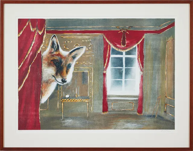 ERNST BILLGREN. "Röd besökare" ur "Långväga vänner" 2001.