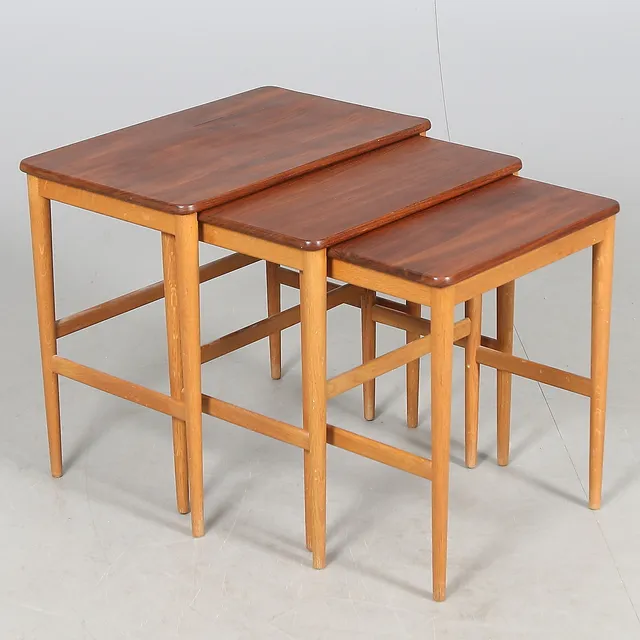 SATSBORD, 3 delar, teak, 1960-tal.