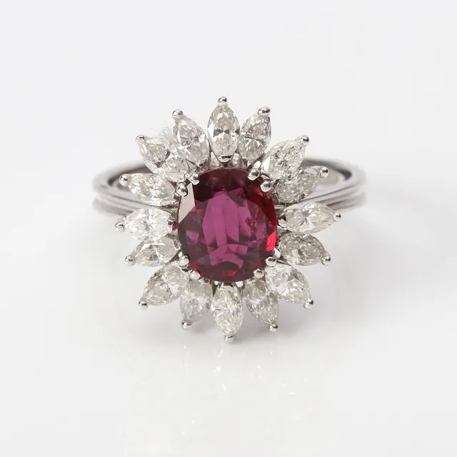RUBIN & DIAMANTRING 18K, 5,3 g.