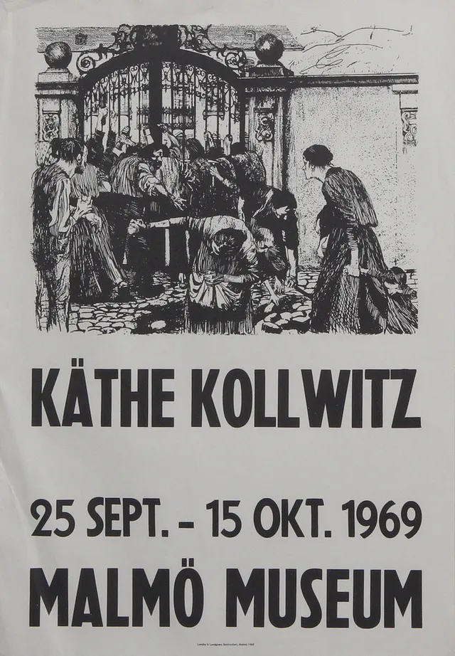 KÄTHE KOLLWITZ. AFFISCH, Landby & Lundgrens Boktryckeri, 1969.