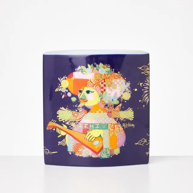 BJÖRN WIINBLAD. Vas, porslin, figuralt motiv, ur serien "Studio-Line", Rosenthal, Tyskland.