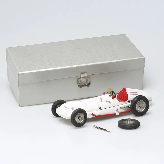 MÄRKLIN racerbil Mercedes, urverk, originalförpackning.