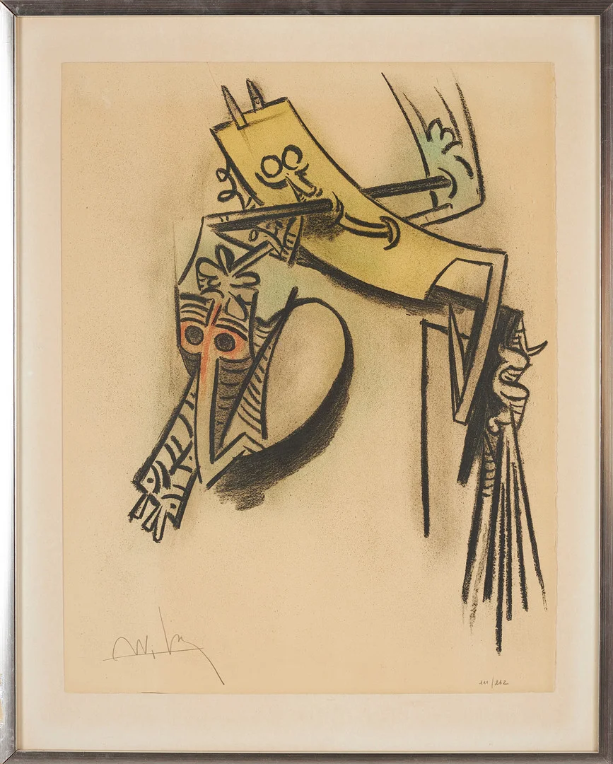 WILFREDO LAM. Litografi, Montée des Sèves, from Pleni Luna, signerad och numrerad 111/262. — Engravings & Prints — Stockholms Auktionsverk Sickla