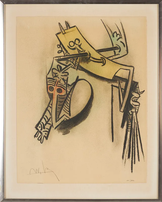WILFREDO LAM. Litografi, Montée des Sèves, from Pleni Luna, signerad och numrerad 111/262.