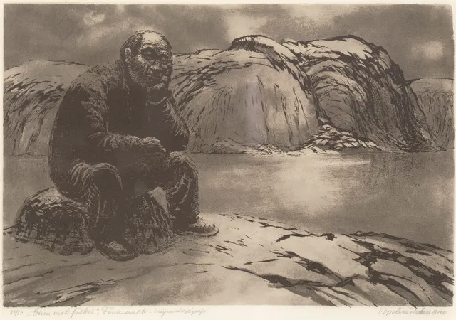 Johnson, Kaare Espolin — "Gammel fisker - Finnmark" 1960