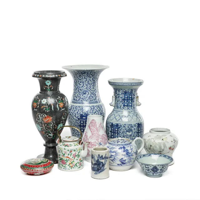 Collection of Chinese porcelain and vase, 1900s (10)