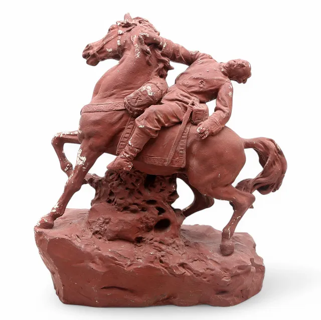 JOAN ROIG I SOLÉ. Military man on horseback.