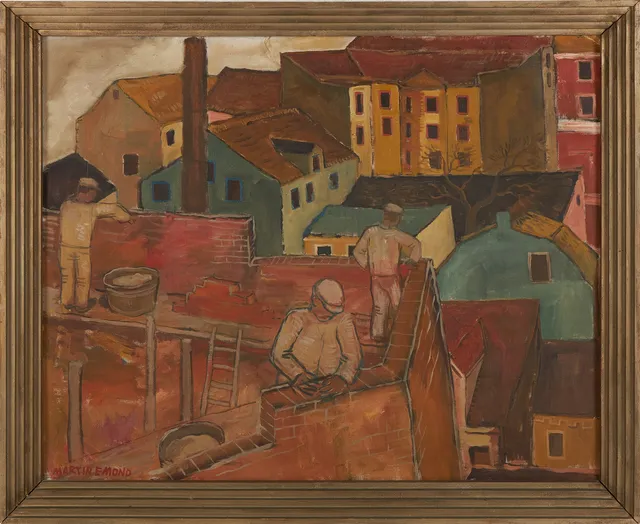 MARTIN EMOND. "Murare", olja på duk, signerad.
