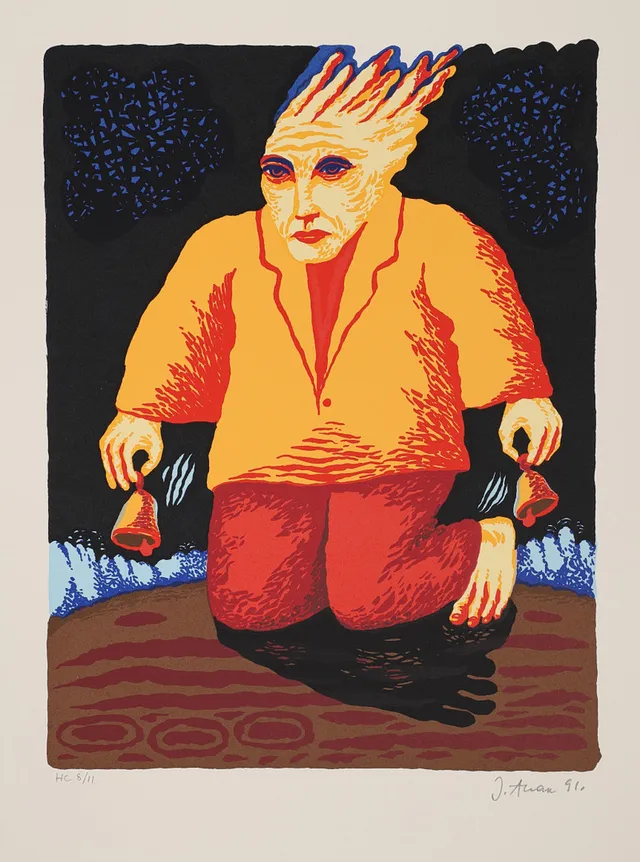 JÜRI ARRAK (1936-2022). "Kellamees", signerad och numrerad HC 8/11, daterad 91.