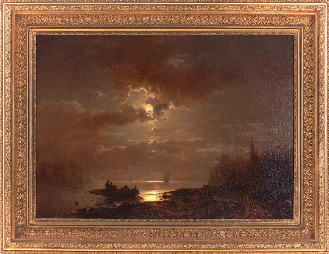 Müller, Morten — Fjordlandskap i måneskinn, 1860 — Kunst/Maleri — Blomqvist