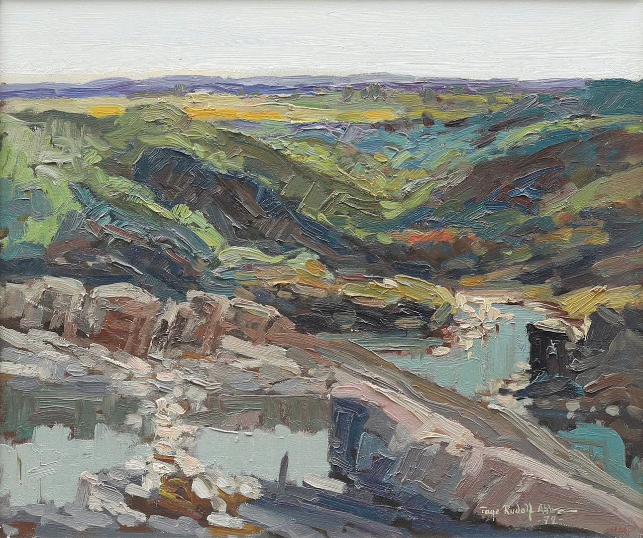 TAGE RUDOLF AHLM. "Stenig kust, Sturkö, Karlskrona", olja på duk, signerad och daterad -72. — Paintings — Garpenhus Auktioner