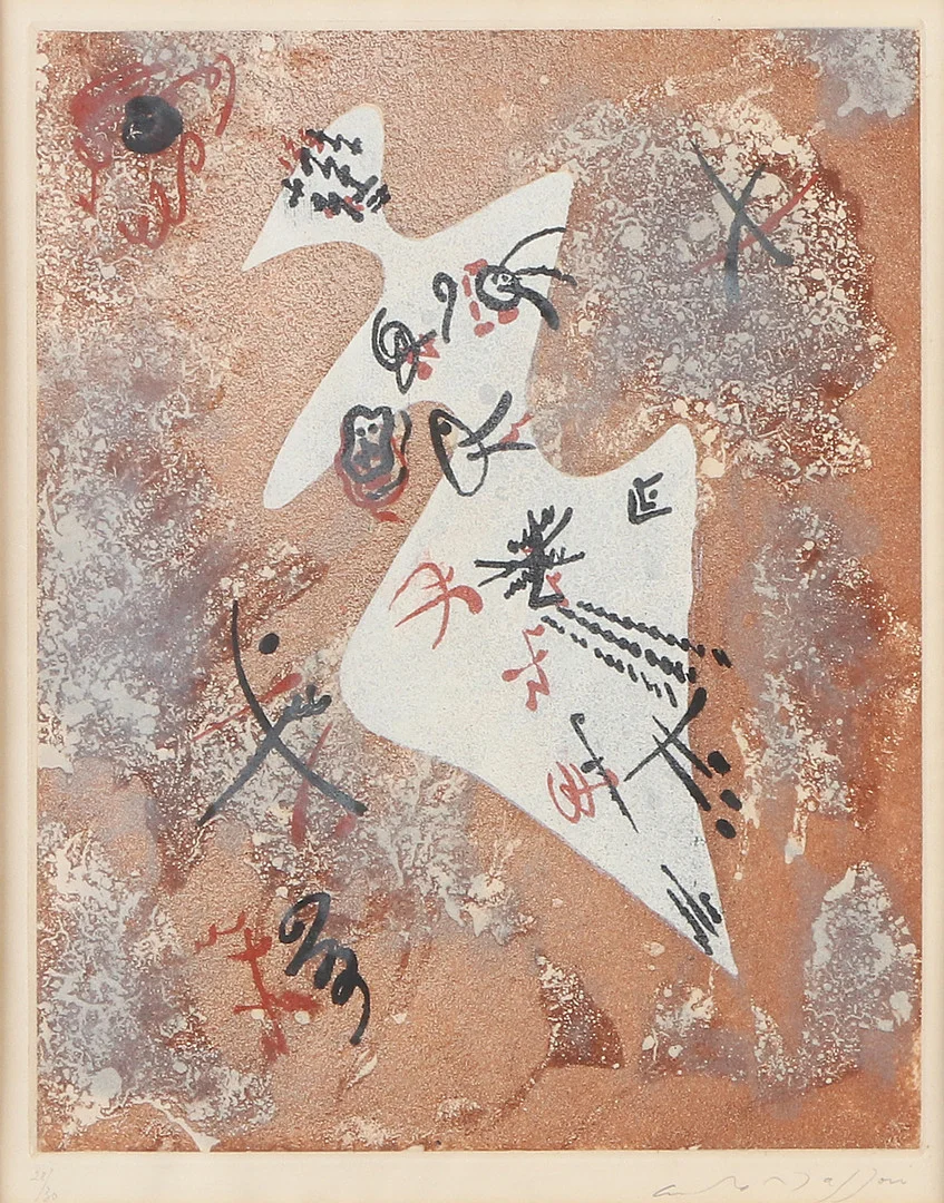ANDRÉ MASSON. Etsning, 28/30. Kompositipon. Signerad. — Engravings & Prints — Skånes Auktionsverk