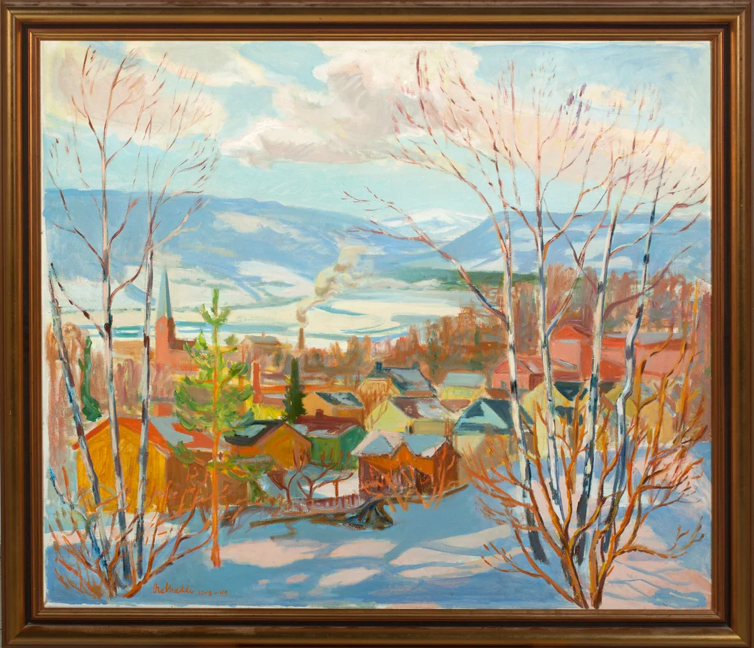 Mæhle, Ole — Vinter Lillehammer, 1948-49 — Kunst/Maleri — Blomqvist