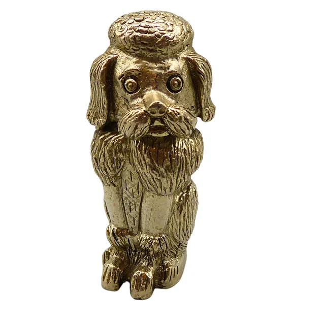 DEKO PUDEL FIGUR AUS MESSING.