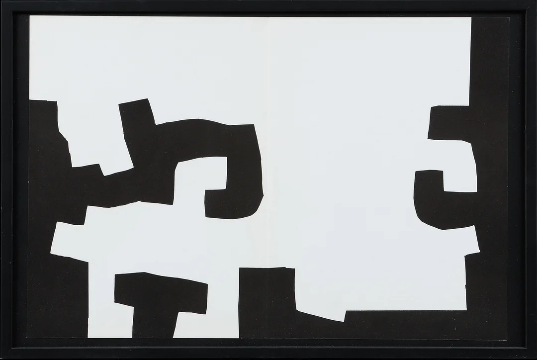 EDUARDO CHILLIDA. 2 stycken, litografier ur samt delar av mappen "Derriere le Miroir", nr 204, juni 1973. — Engravings & Prints — Göteborgs Auktionsverk