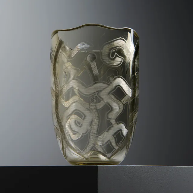 GERDA STRÖMBERG. Vas, glas, "Vallmo", Eda Glasbruk, signerad, 1930.