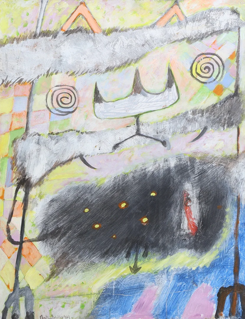 MARTIN BRADLEY. Komposition, blandteknik på papper, signerad, daterad 1969. — Paintings — Gomér & Andersson Jönköping