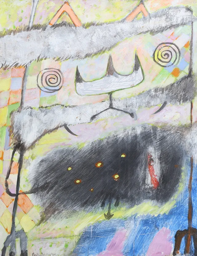 MARTIN BRADLEY. Komposition, blandteknik på papper, signerad, daterad 1969.