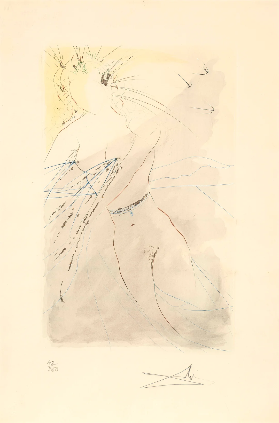 Dali, Salvador — "Thou art Fair, My Love, and Thy Breasts..." 1971 — Kunst/Grafikk — Blomqvist