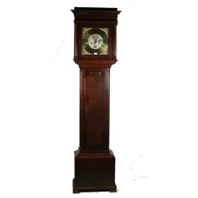 A George III oak eight day longcase clock by B. Barlow of Oldham.