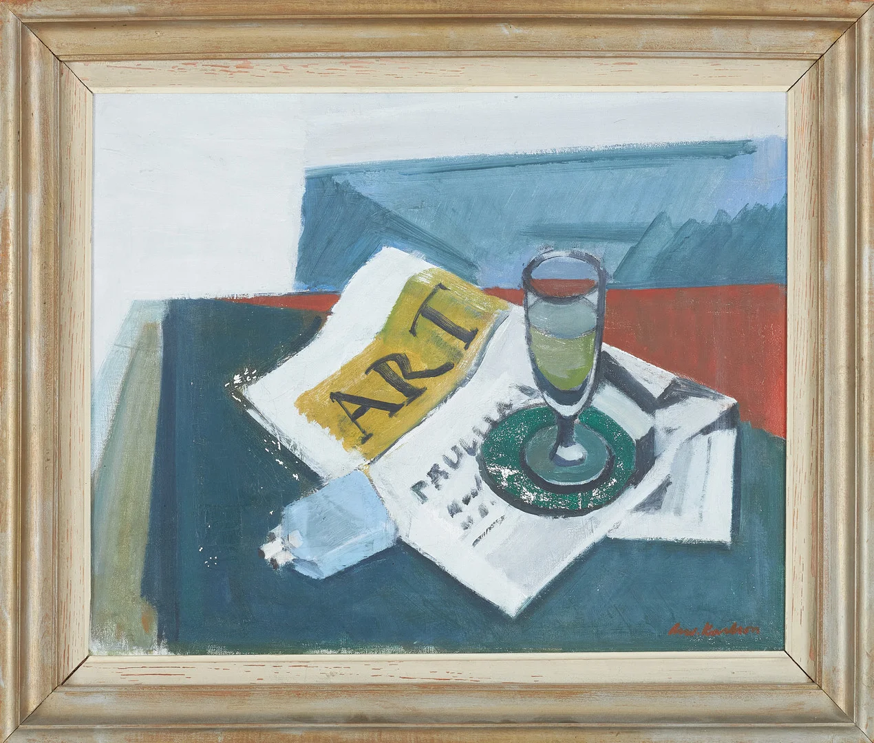 ARWID KARLSSON (1907-1964). "Un Pernod", olja på duk, signerad. — Paintings — Stockholms Auktionsverk Sickla
