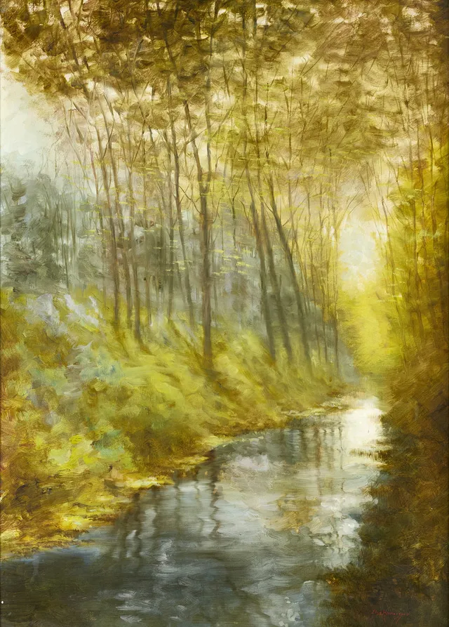 ELSE HERMANSSON (1900-1997), Åmotiv, olja på duk.