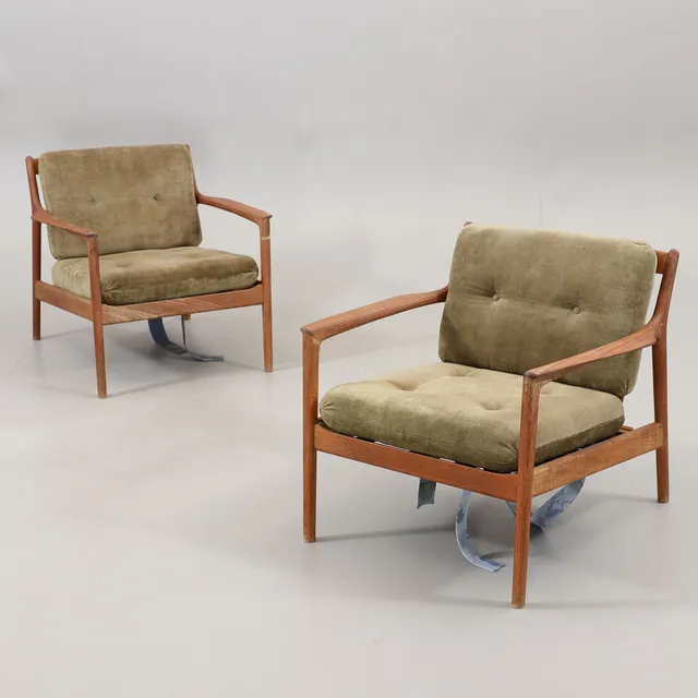 FOLKE OHLSSON. Fåtöljer, ett par, "USA 75", 1960-tal.