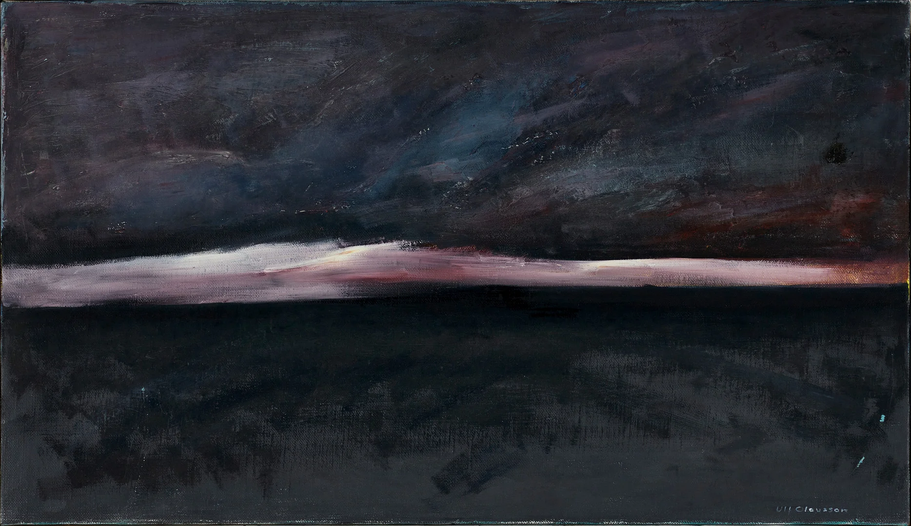 ULF OLAUSSON (FÖDD 1935). Rosa horisont, signerad Ulf Olausson, olja på duk. — Paintings — Crafoord Auktioner Stockholm