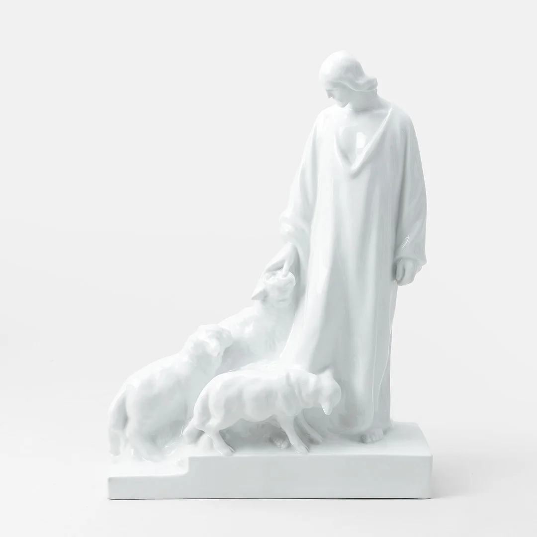 FIGURGRUPP, Jesus med får, porslin, Herend. — European — Göteborgs Auktionsverk