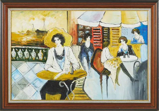 MARY VARLEY. Café, olja på duk, signerad.