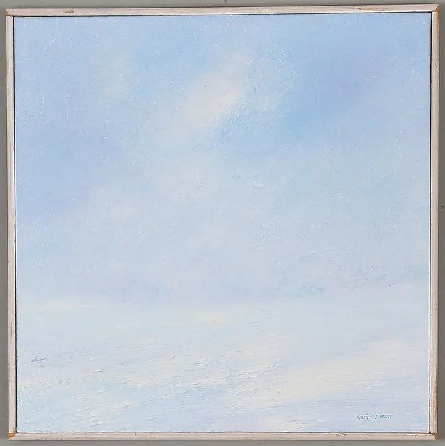 KARIN OLSSON. "Drivsnö", olja på duk, signerad.