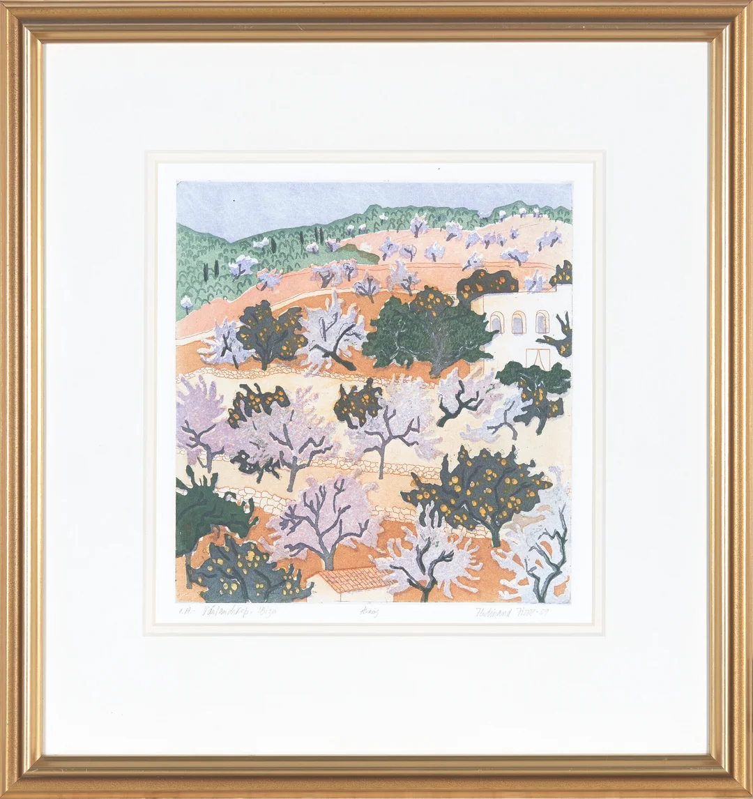 Finne, Ferdinand — "Vårlandskap" Ibiza 1989 — Kunst/Grafikk — Blomqvist