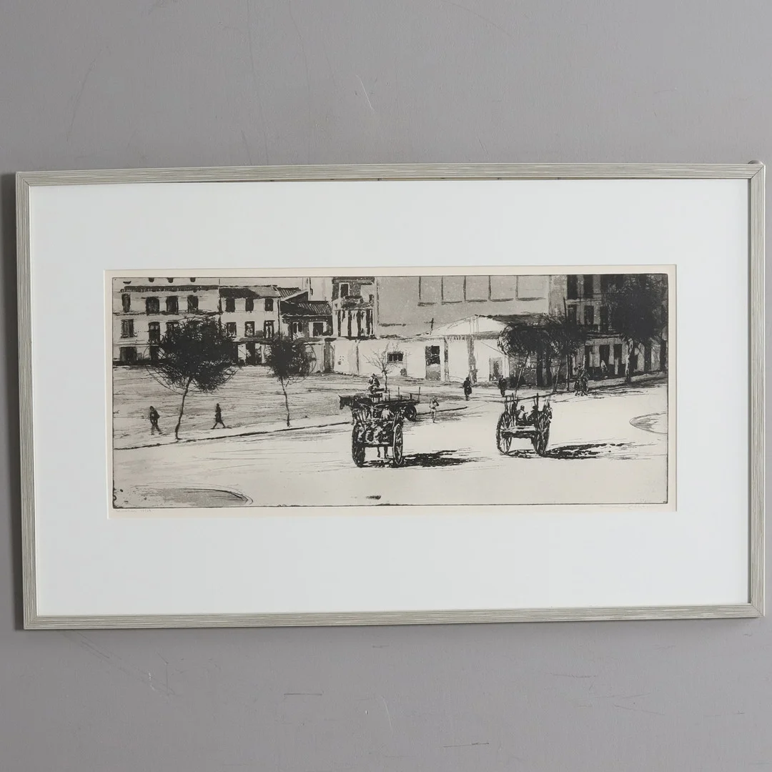 EINAR PERSSON. ETSNING, motiv från Spanien, signerad, nr 18/27. — Engravings & Prints — Örebro Stadsauktioner