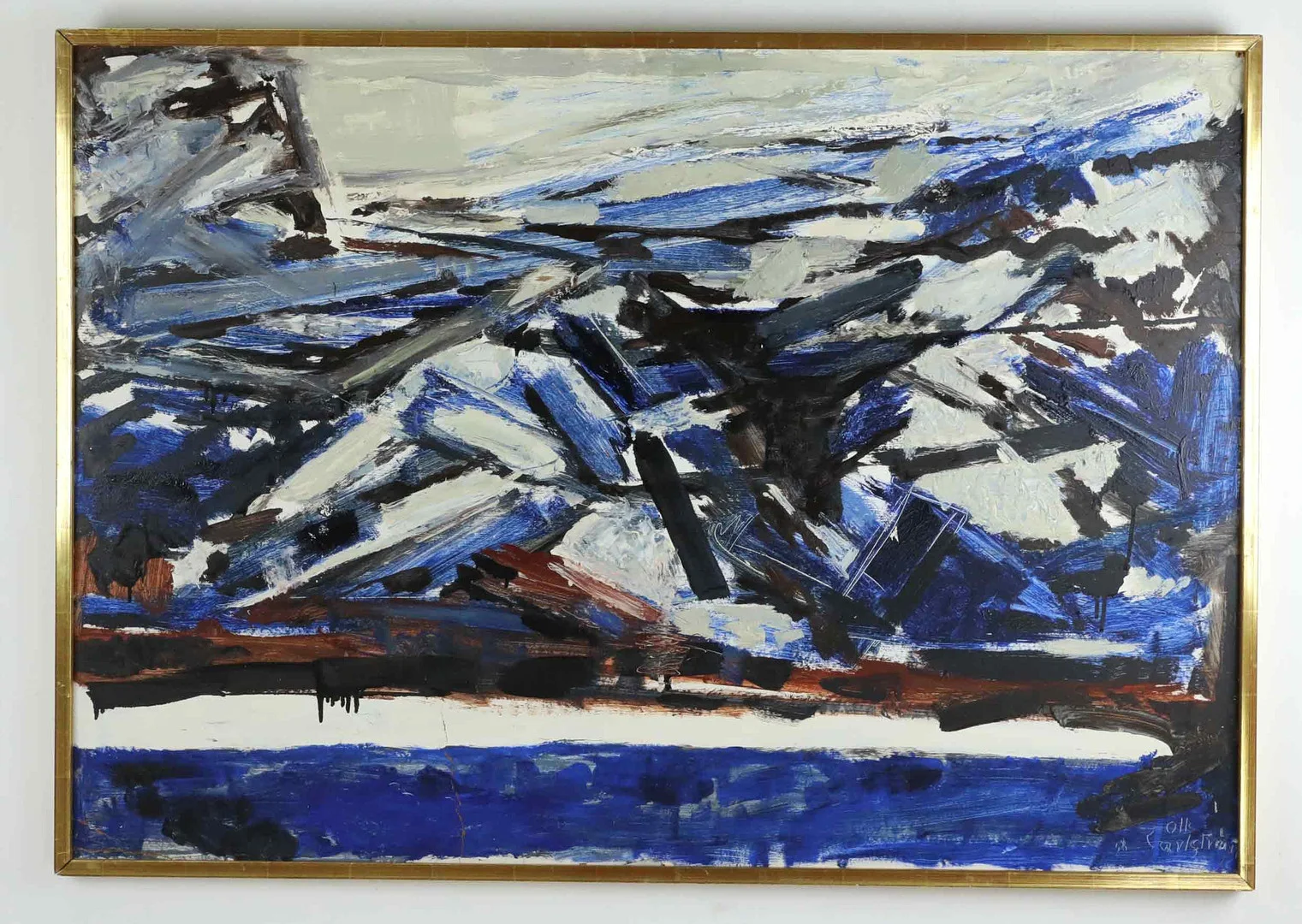 OLLE CARLSTRÖM. olja på pannå, signerad, daterad 58. — Paintings — Hälsinglands Auktionsverk