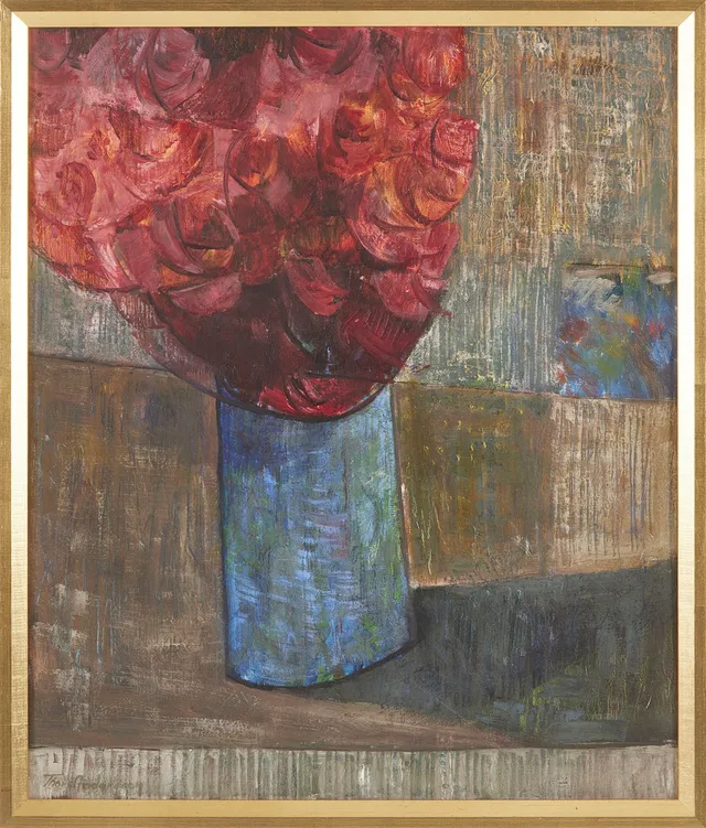THORE ANDERSSON (1919-2002). Stilleben, blommor i vas, olja på duk, signerad Thore Andersson.