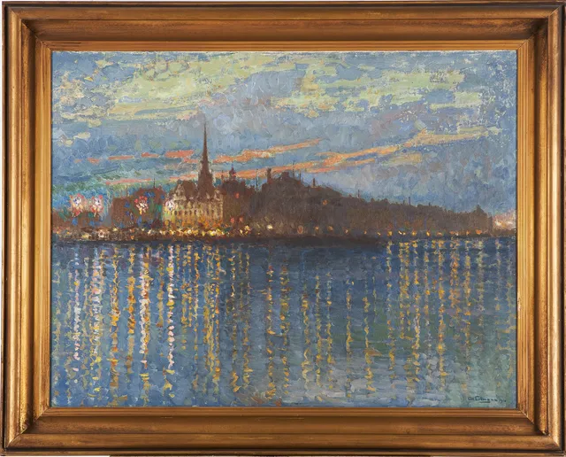 AXEL ERDMANN. Stockholmsmotiv, olja på duk, signerad och daterad Ax Erdmann 1910.